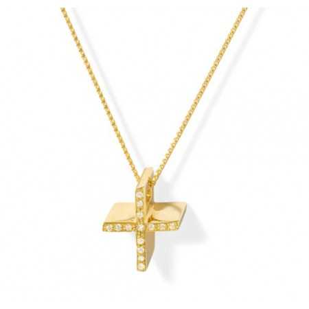 Diamonds Gold Cross CATHOLIC SIGN
