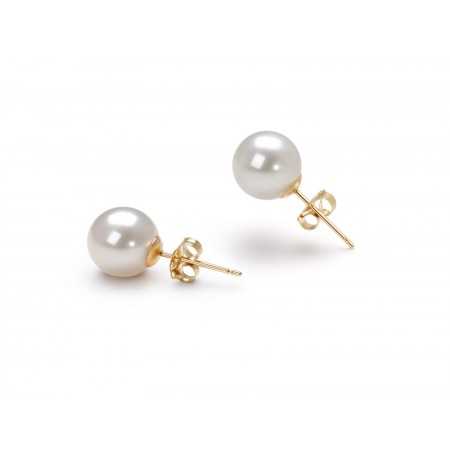 Yellow Gold Cultured Pearl Earrings 5mm-10mm