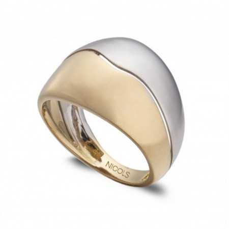 Gold ring BASIC DOUBLE GOLD UNIDA CONCHA