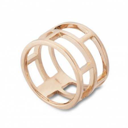 Gold Ring 8 BASIC GOLD HOLLOW SQUARE THUMB