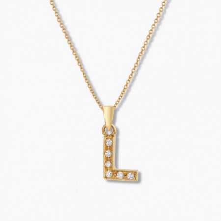 Initial L Letter Necklace DIAMONDS