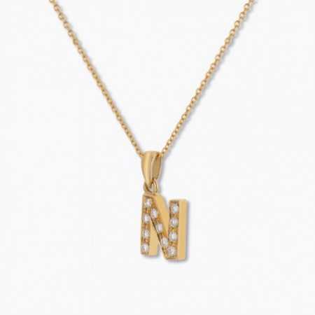 Initial necklace N LETTER DIAMANTES