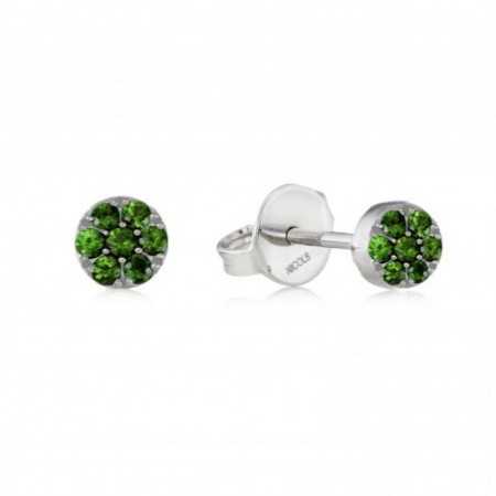GREEN VELVET circle earrings
