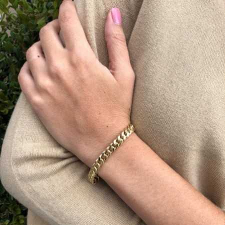 Golden bracelet 18KT ESLABON CUBANO 7.5mm S