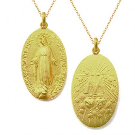 Medalla Virgen Milagrosa Oro 18kt