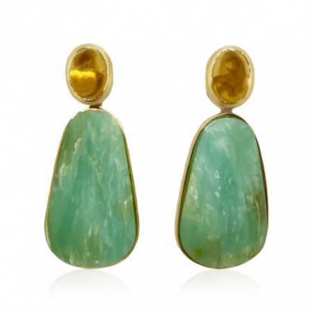 Gold earrings NATURAL STONES