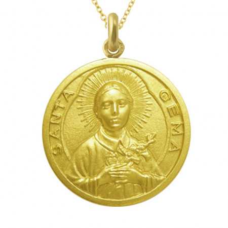 Medalla Santa Gema Oro 18 kt.