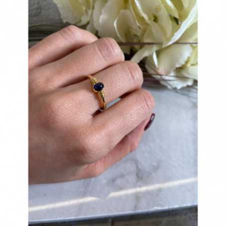NEW VINTAGE Gold Sapphire Ring 533