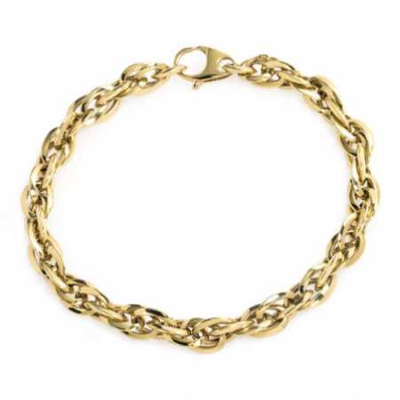 18kt Gold Bracelet 9x6 TRIPLE ESLABON
