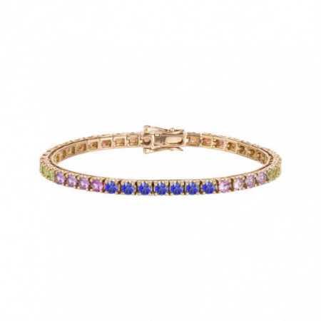 Sapphires Bracelet Rose Gold Color RAINBOW