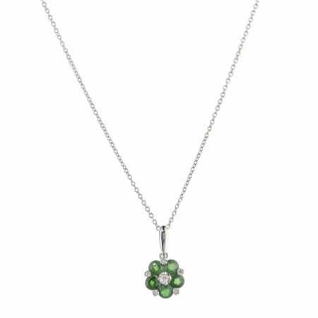 Emerald Flower Pendant MINI DETAILS