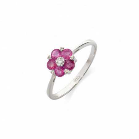 Ruby Flower Ring MINI DETAILS