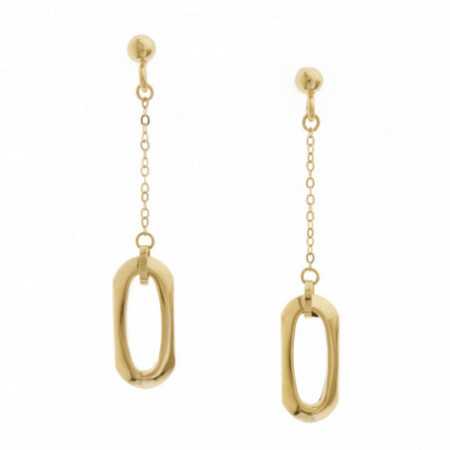 Gold Earrings Rectangles LOVE FREE.