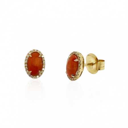 Coral Diamond Earrings RED VELVET 11X8MM