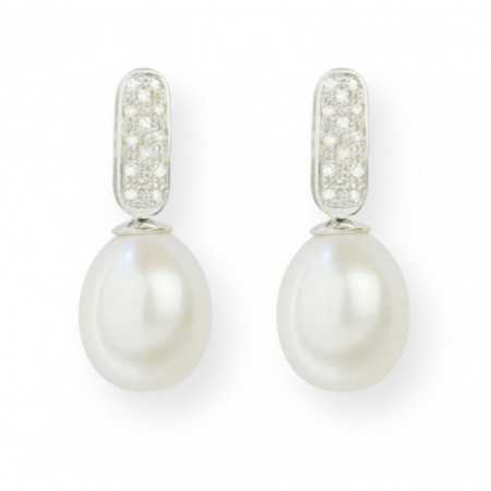 Pearl and Diamond Bride Serenity Earrings 0.25 Ct
