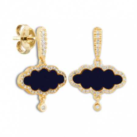 Gold earrings Onix OPAQUE STONES
