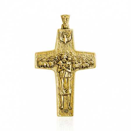 Gold Cross Pope Francis The Good Shepherd