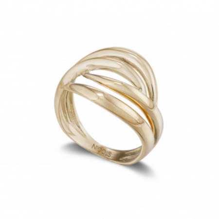 Sculptural Gold Ring You and I Double Band Yellow Gold