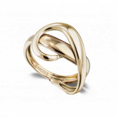 Ring Gold Sculptural Concava Wave Whip Yellow Gold