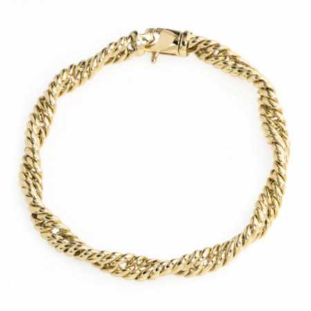 18Kt Gold Double Twisted Cord Bracelet.