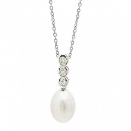 Diamonds and Pearl Pendant PEARLS LADY.