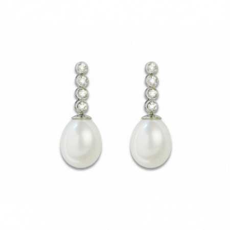 Bridal Earrings Pearl and diamonds LADY PEARLS