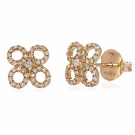 Round Flower Diamond Earrings LITTLE DETAILS.
