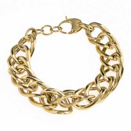 Large Flat Snake Gold Bracelet.