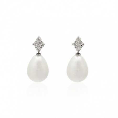 ROMBO Diamond and Pearl Earrings
