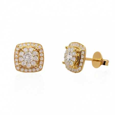 Gardenia Diamond Earrings 1.05 Yellow Gold