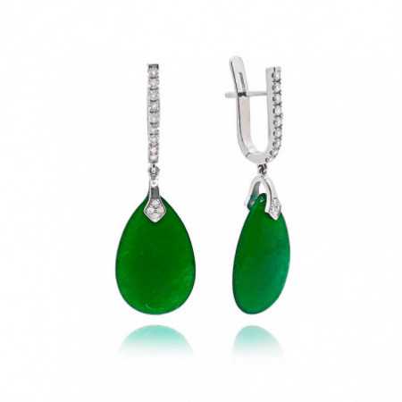 Green Jade Gold and Diamond Earrings SERENITY