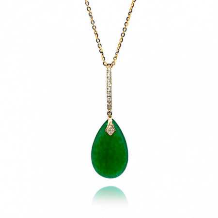 Colgante Jade Verde Oro y Diamantes SERENITY