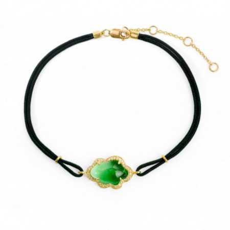 Green Garnet and Cloud Diamonds Bracelet NEW WAVE