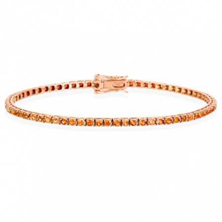 Orange Sapphires Bracelet 3.80ct Rose Gold RAINBOW