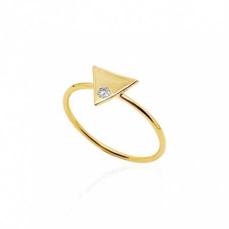 Yellow Gold Diamond Triangle Ring ALWAYS
