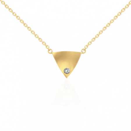Yellow Gold Diamond Triangle Necklace ALWAYS