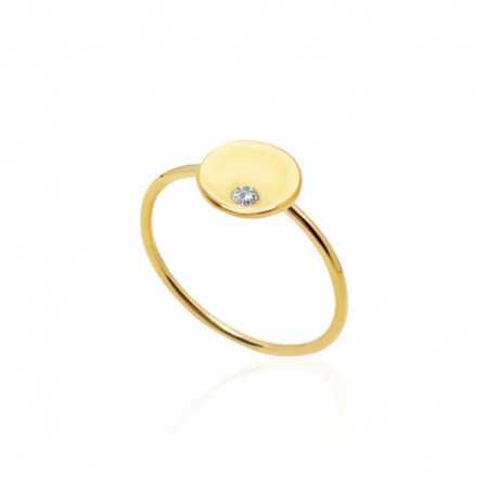 Yellow Gold Circle Diamond Ring ALWAYS