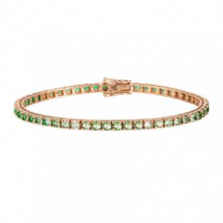 Light Green Sapphires Bracelet 6.30ct Rose Gold RAINBOW