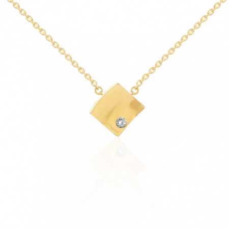 Yellow Gold Diamond Rhombus Necklace ALWAYS
