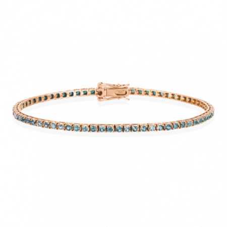 Light Blue Sapphires Bracelet 2.45ct Rose Gold RAINBOW