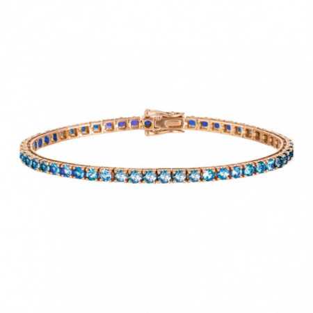 Light Blue Sapphires Bracelet 6.30ct Rose Gold RAINBOW