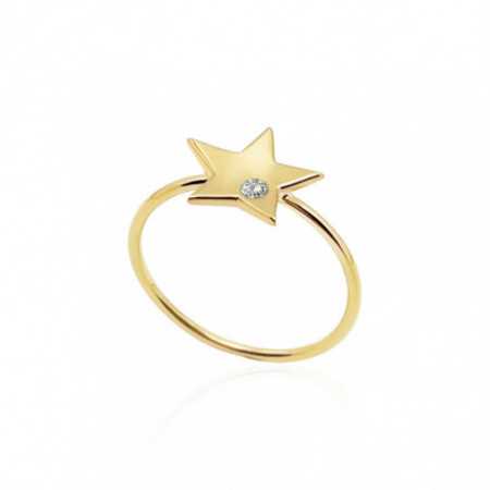 Yellow Gold Diamond Star Ring ALWAYS