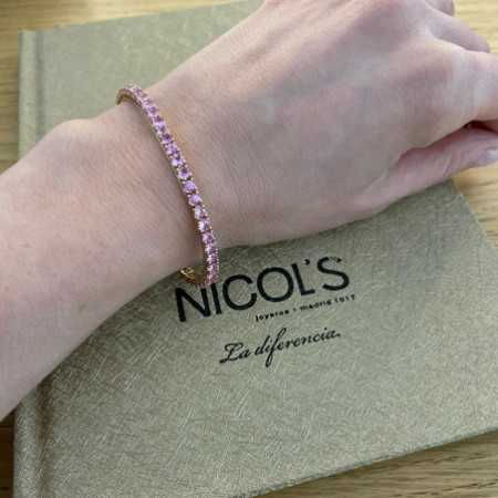 Light Pink Sapphires Bracelet 6.30ct Rose Gold RAINBOW