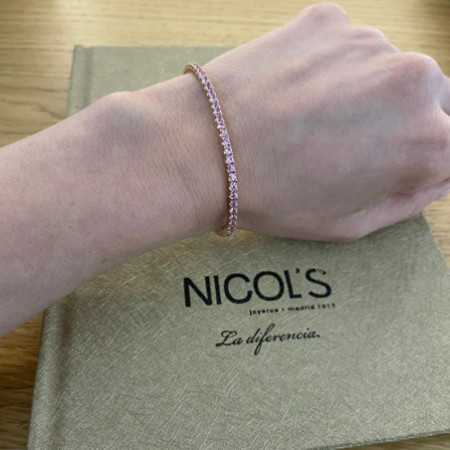 Pink Sapphires Bracelet 3.80ct Rose Gold RAINBOW