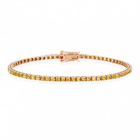 Yellow Sapphires Bracelet 2.45ct Rose Gold RAINBOW