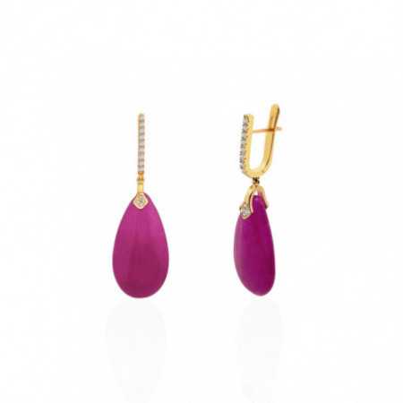 SERENITY Purple Jade and Diamond Earrings