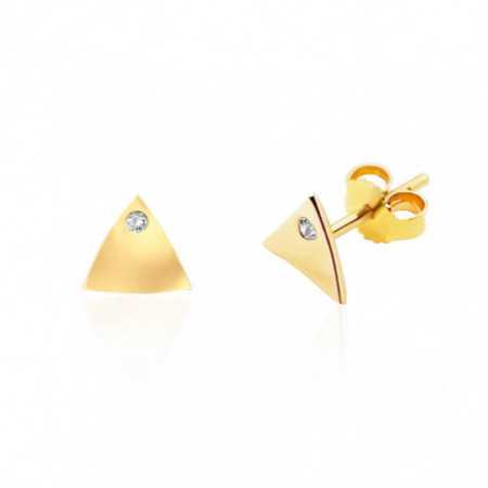 Yellow Gold Diamond Triangle Earrings ALWAYS