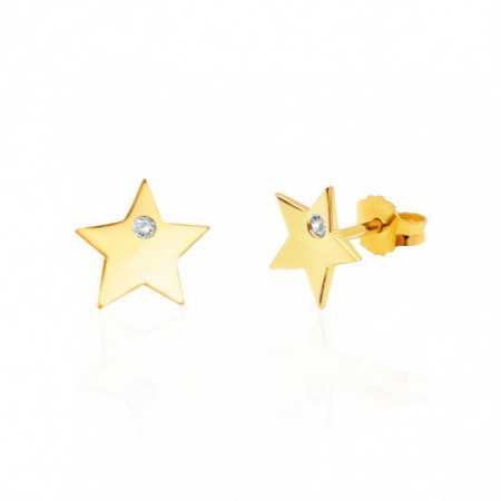 Yellow Gold Diamond Star Earrings ALWAYS