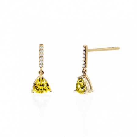 Lemon Quartz and Diamond Earrings TRILLON