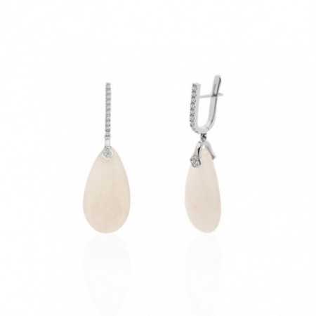 White Jade Gold and Diamond Earrings SERENITY